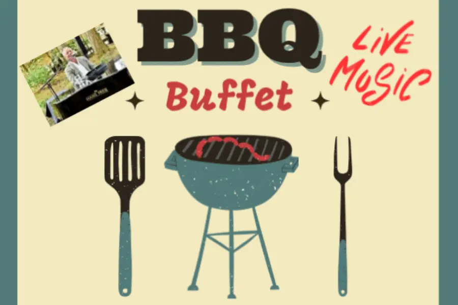 Teal Illustrative Summer BBQ Party Poster Vierkante kaarten Facebook bericht