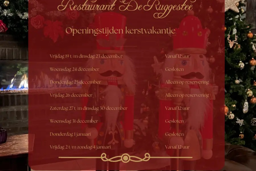 Openingstijden kerstvakantie Facebook bericht